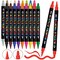 18 Colors Paint Pens, Acrylic Paint Pens Paint Markers, Dual Tip Pens With Medium Tip and Brush Tip for Rock Painting, Wood, Ceramic, Fabric, Canvas, Easter Eggs, Pumpkin Kit, DIY Crafts